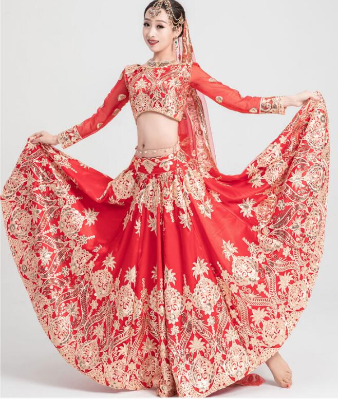 Salwar Kameez Set - 스팽글 자수 인도 사리 럭셔리 여성