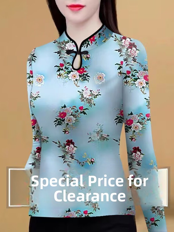 Ethnic Wear Fashion Designer - 세련된 프린트 베이스 셔츠 여성용 슬림핏