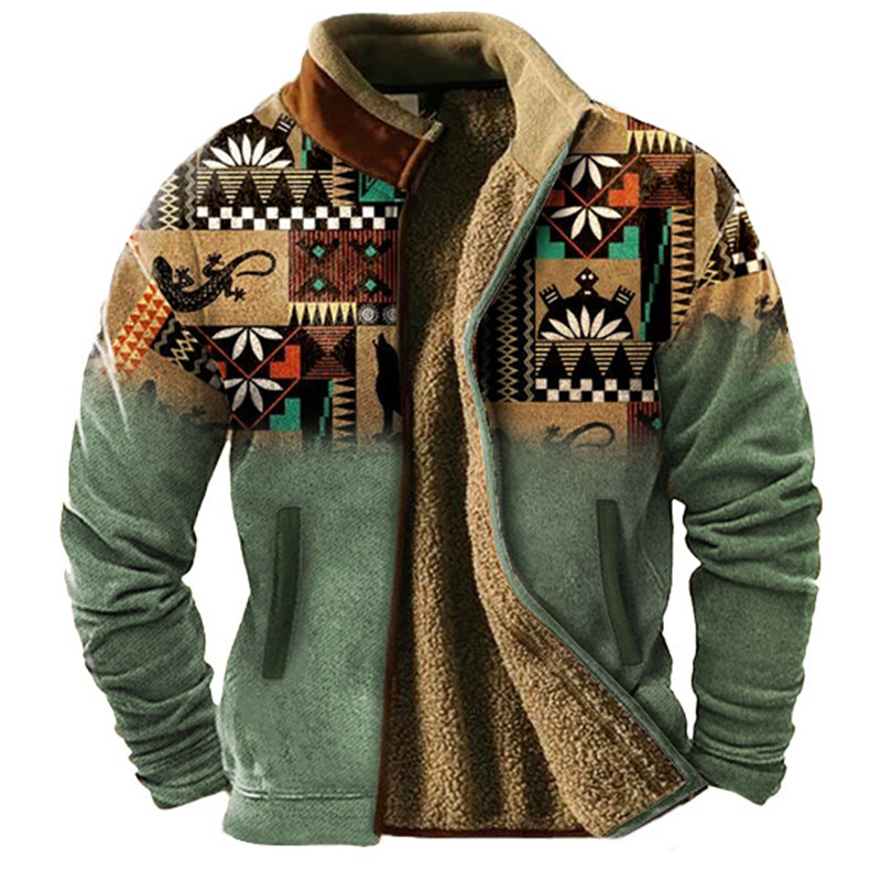 Ethnic Wear Men'S Fashion - 겨울 남성용 긴 소매 풀 지퍼
