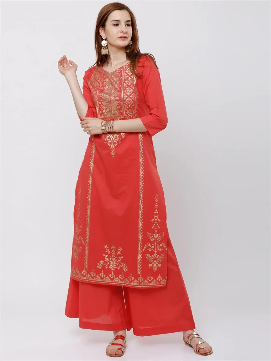 인도 수입 여성 의류 민족 스타일 핫 스탬핑 프린트 면 - Salwar Kameez Set 리뷰 및 가격