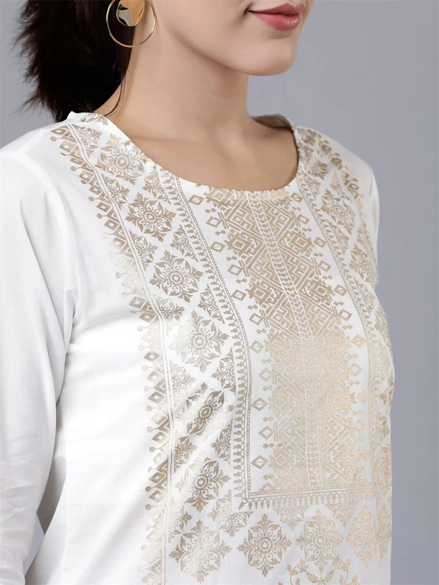 인도 수입 여성 의류 민족 스타일 핫 스탬핑 프린트 면 - Salwar Kameez Set 리뷰 및 가격