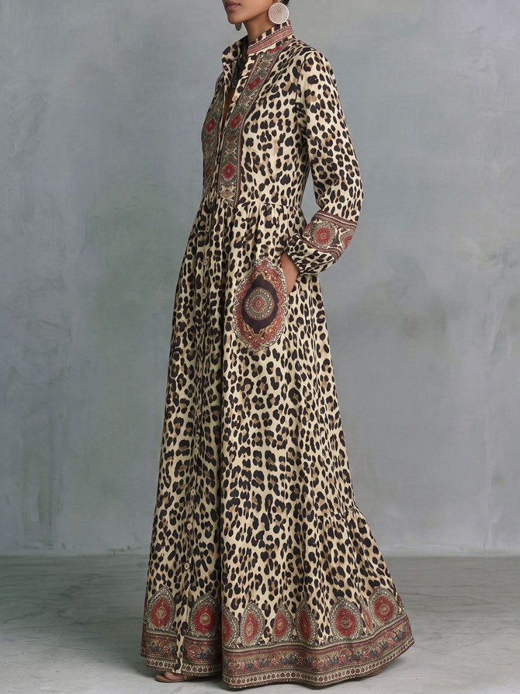 UOOZEE 2026 빈티지 에스닉 프린트 레오파드 맥 - Ethnic Fashion Wear 리뷰 및 가격