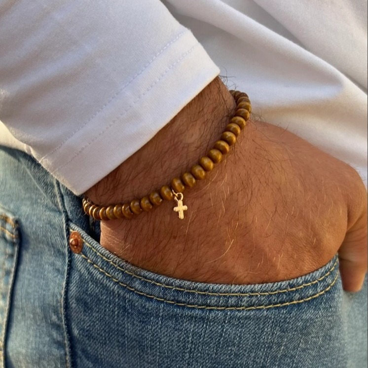 남성용 나무 비즈 팔찌, 수제 스태커블 보헤미안 비즈  - Ethnic Wear Men'S Fashion 리뷰 및 가격