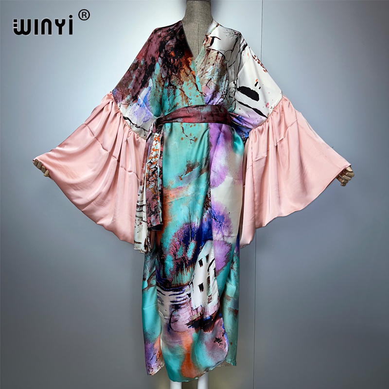 WINYI 여름 기모노 파티 드레스 비치웨어 수영복 커 - Kaftan Women Boho 리뷰 및 가격