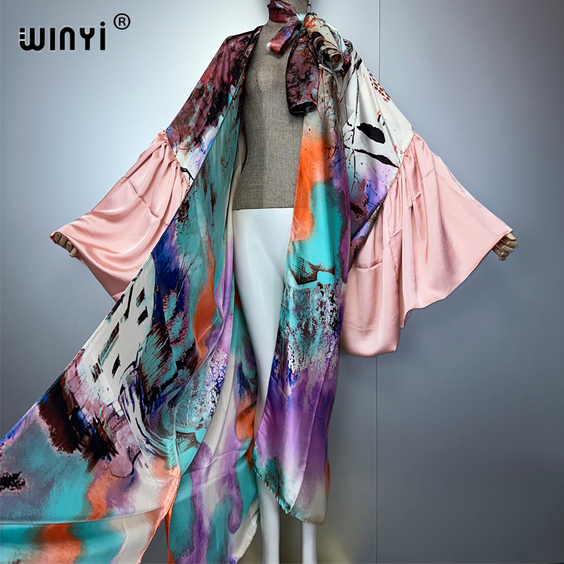 WINYI 여름 기모노 파티 드레스 비치웨어 수영복 커 - Kaftan Women Boho 리뷰 및 가격
