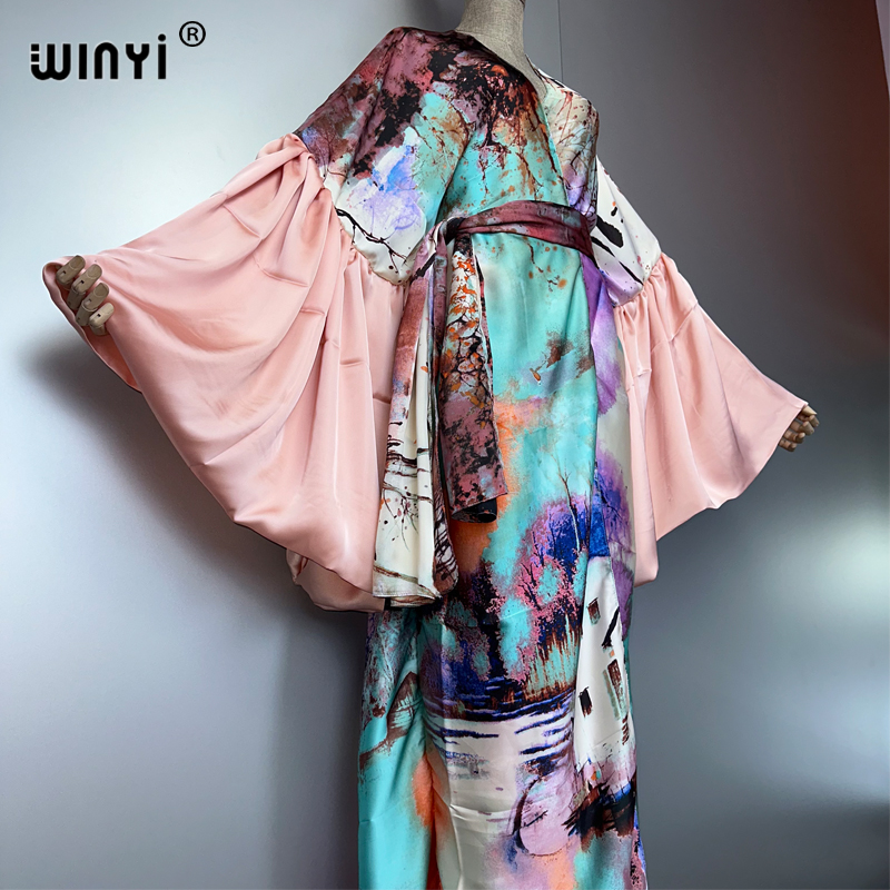 WINYI 여름 기모노 파티 드레스 비치웨어 수영복 커 - Kaftan Women Boho 리뷰 및 가격