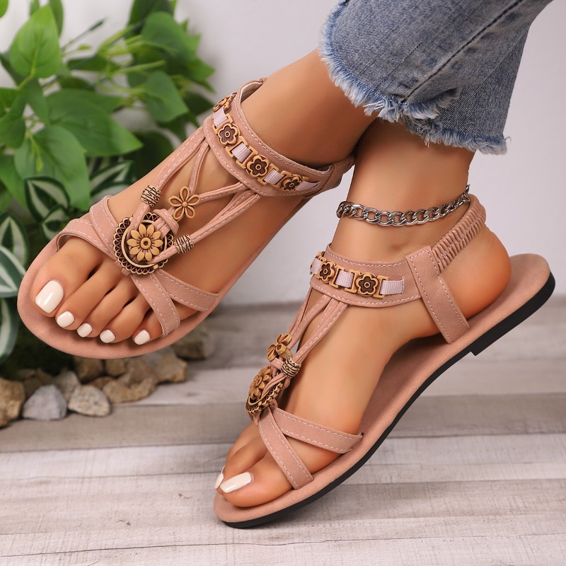 빈티지 에스닉 바람 부드러운 단독 샌들 여성 Boho  - Ethnic Fashion Women 리뷰 및 가격