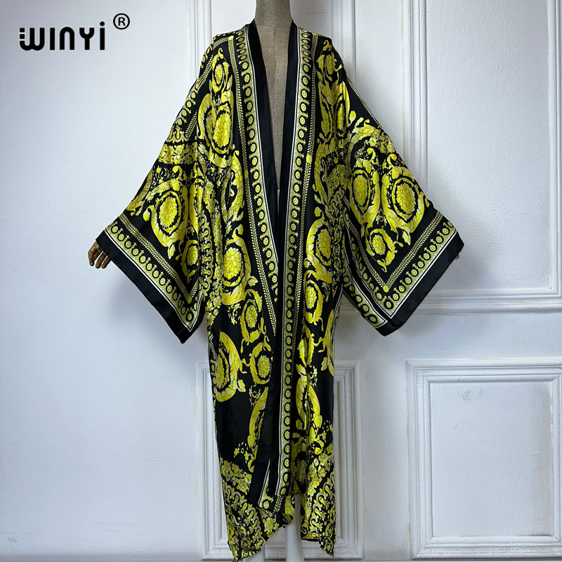 WINYI 아프리카 보호 프린트 기모노 아프리카 드레스 - Kaftan Women Boho 리뷰 및 가격