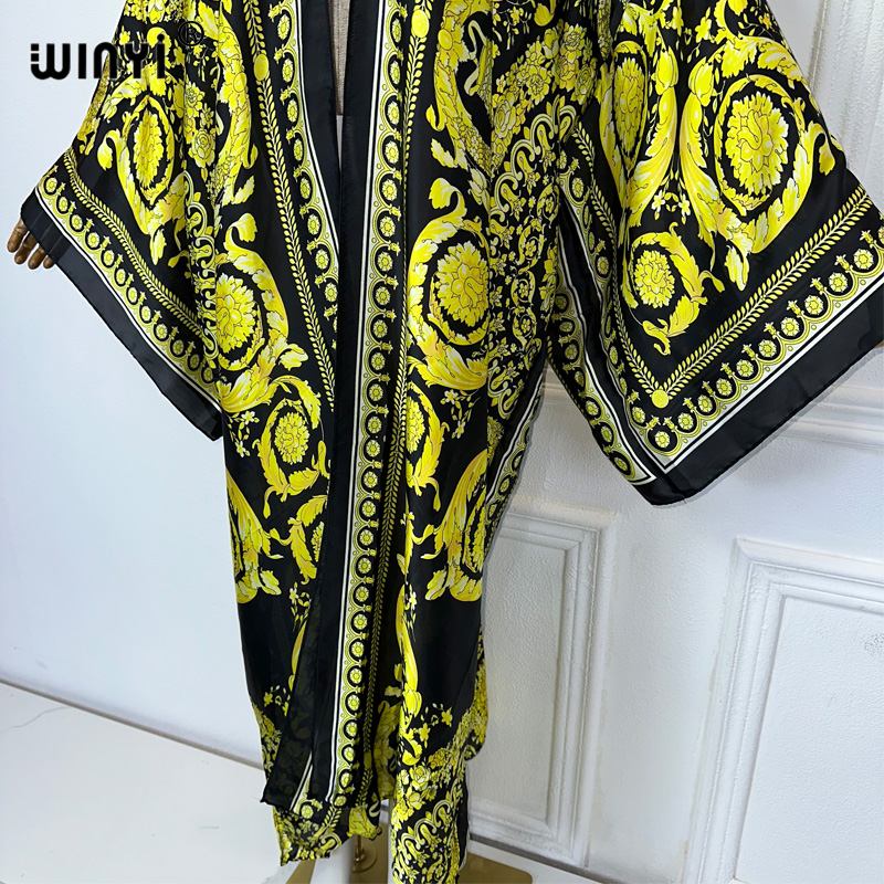 WINYI 아프리카 보호 프린트 기모노 아프리카 드레스 - Kaftan Women Boho 리뷰 및 가격