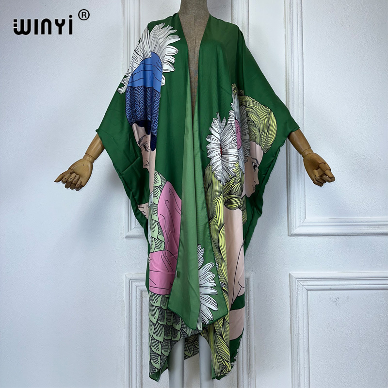 WINYI 보호 프린트 기모노 섹시 가디건, 비치 의상 - Kaftan Women Boho 리뷰 및 가격