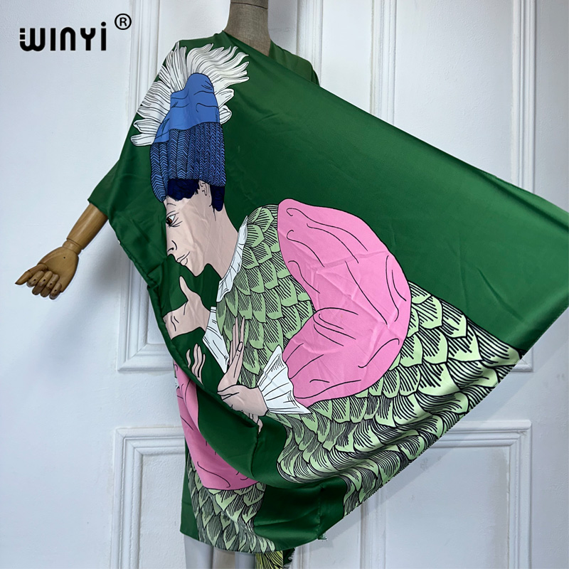 WINYI 보호 프린트 기모노 섹시 가디건, 비치 의상 - Kaftan Women Boho 리뷰 및 가격