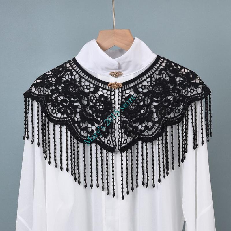 파란색 진주 장식품과 전통 중국 스타일 수 놓은 어깨  - Ethnic Fashion Designer 리뷰 및 가격