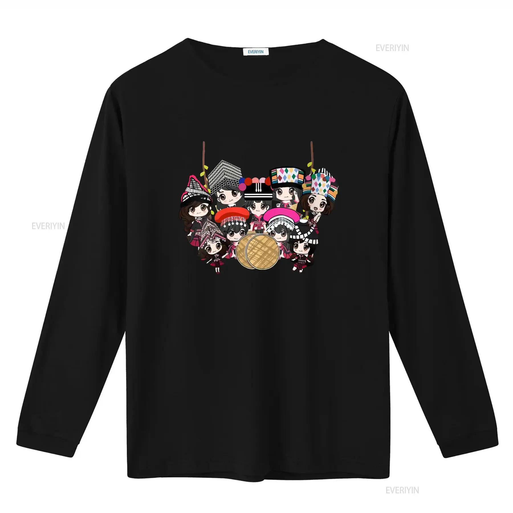 9명의 몽족 소녀들을 그린 만화 프린트 티셔츠 U1K5 - Ethnic Wear Men'S Fashion 리뷰 및 가격