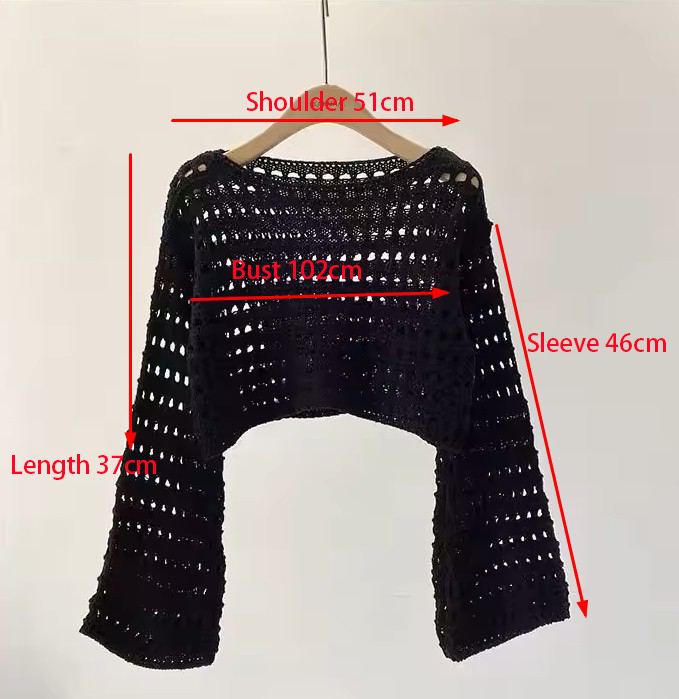 긴 소매 크로 셰 뜨개질 니트 탑 여름 해변 비키니 커 - Kaftan Women Boho 리뷰 및 가격