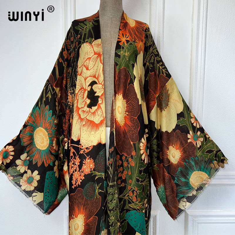 WINYI 아프리카 패션 여름 기모노 맥시 드레스 비치 - Kaftan Women Boho 리뷰 및 가격