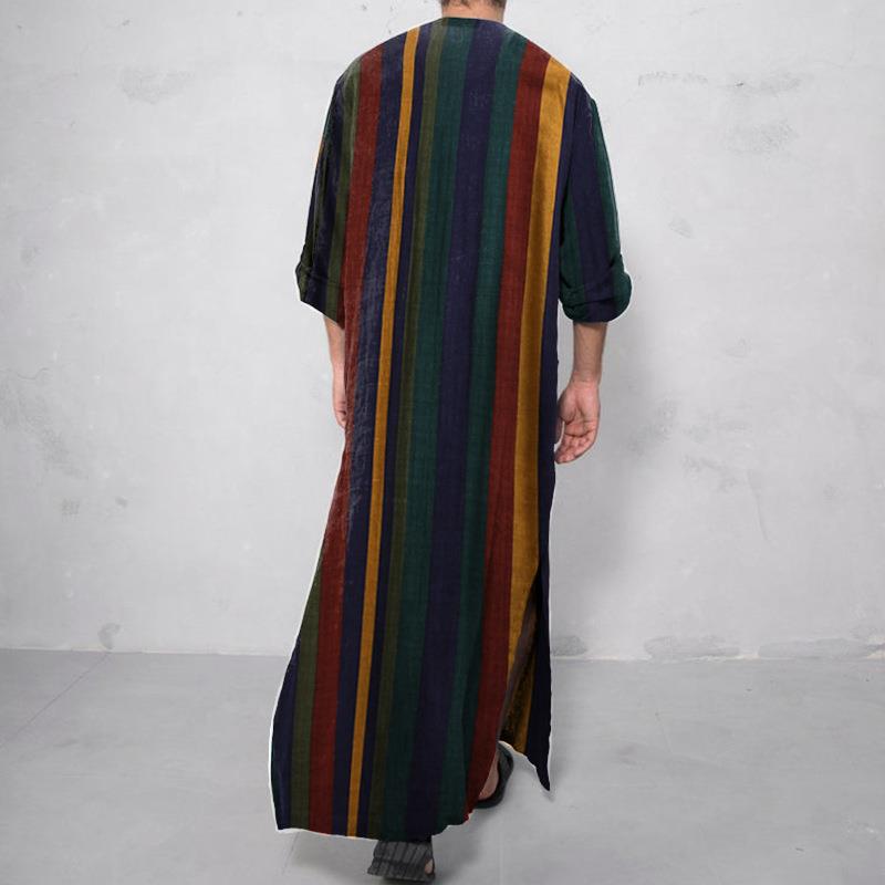 프린트 롱 남성 셔츠, 롱 로브 스타일 에스닉 중국풍  - Ethnic Wear Men'S Fashion 리뷰 및 가격