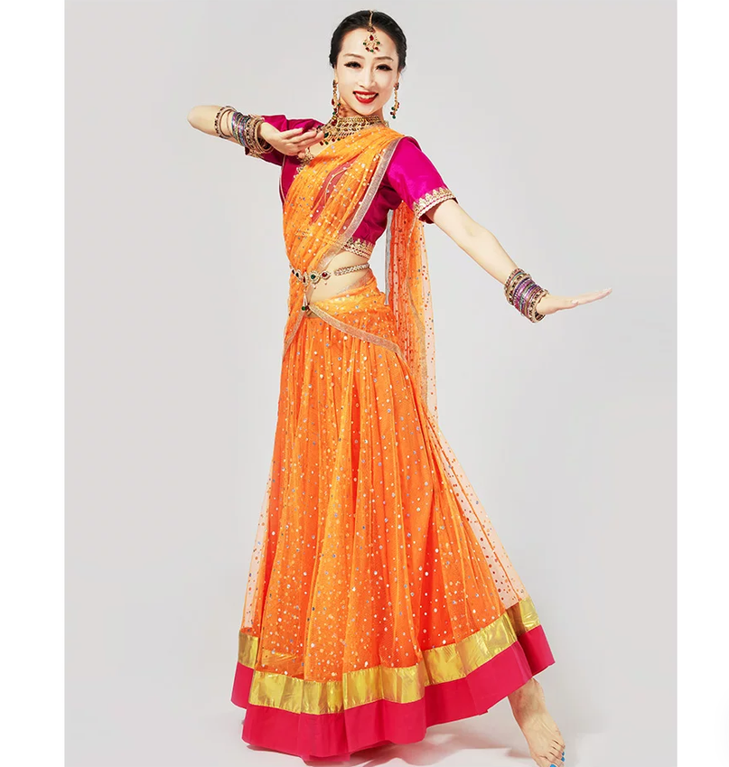인도 댄스 의상 공연복 슬림핏 빅 스윙 3피스 세트 - Salwar Kameez Set 리뷰 및 가격
