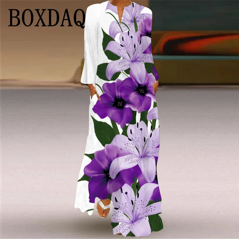 2025년 봄 가을 여성 맥시 드레스, 우아한 긴팔 캐 - Ethnic Fashion Wear 리뷰 및 가격