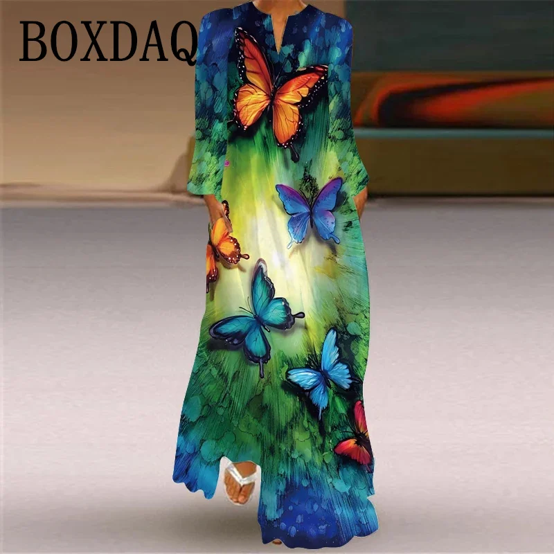 2025년 봄 가을 여성 맥시 드레스, 우아한 긴팔 캐 - Ethnic Fashion Wear 리뷰 및 가격