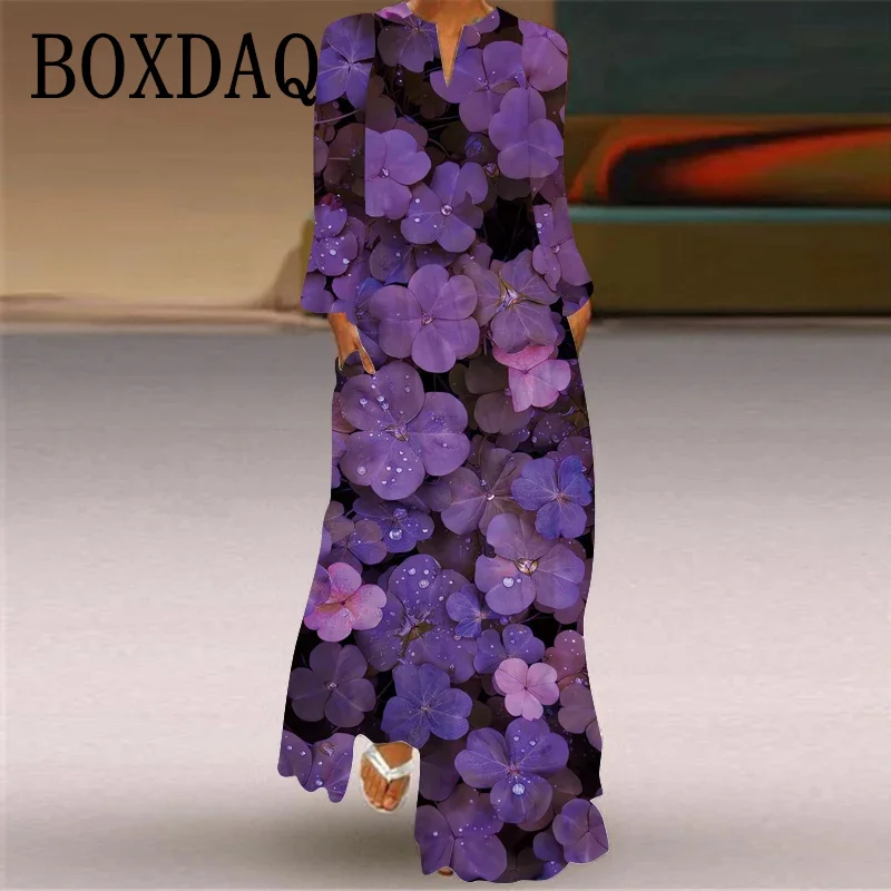 2025년 봄 가을 여성 맥시 드레스, 우아한 긴팔 캐 - Ethnic Fashion Wear 리뷰 및 가격