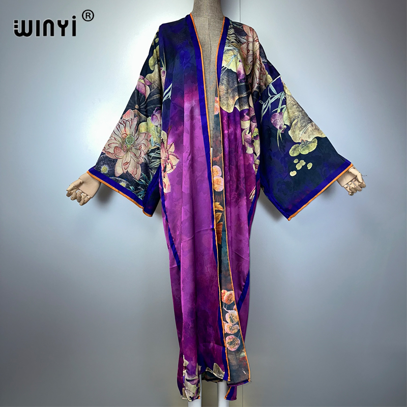 WINYI 기모노 고품질 프린트 드레스 비치웨어 Boh - Kaftan Women Boho 리뷰 및 가격