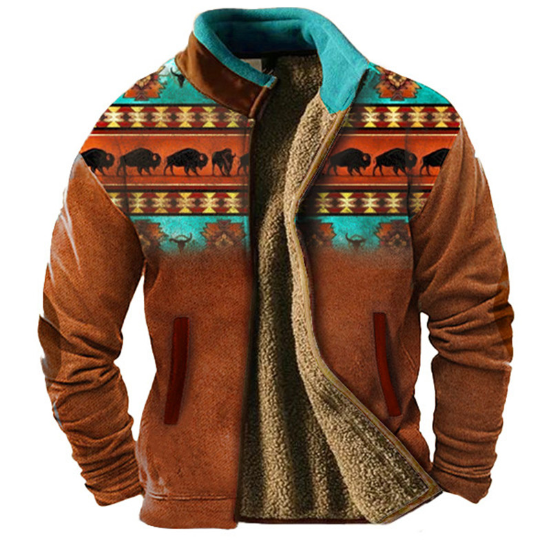 겨울 남성용 긴 소매 풀 지퍼 울 안감 재킷, 겨울에  - Ethnic Wear Men'S Fashion 리뷰 및 가격