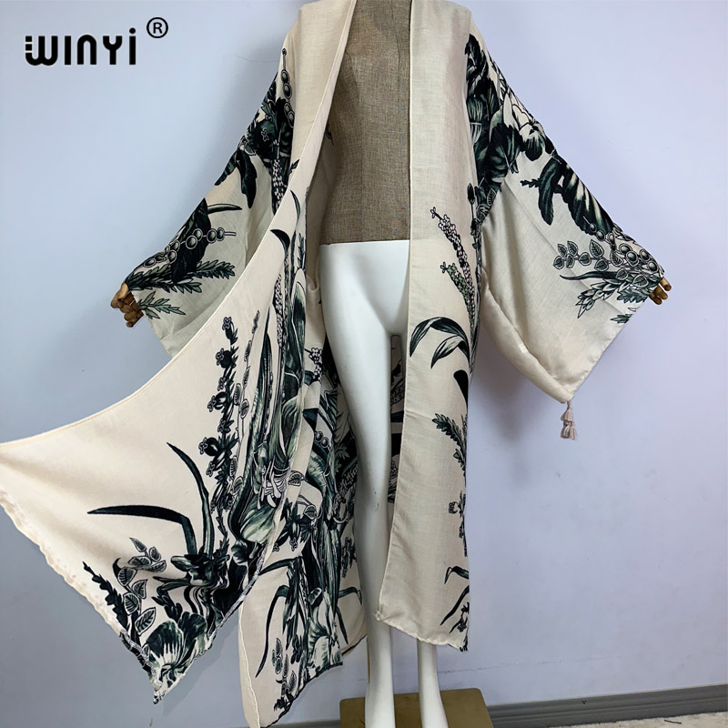 WINYI 기모노 아프리카 보호 패션 프린트 비치 수영 - Kaftan Women Boho 리뷰 및 가격